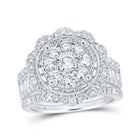 Captivating Brilliance: 10kt White Gold Diamond Cluster Wedding Ring Band Set - Alternate view 1 from Splendid Jewellery