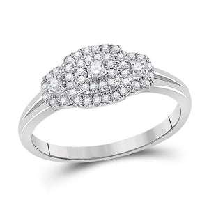 Wedding Collection | 10kt White Gold Round Diamond Halo Bridal Wedding Engagement Ring 1/4 Cttw | Splendid Jewellery GND