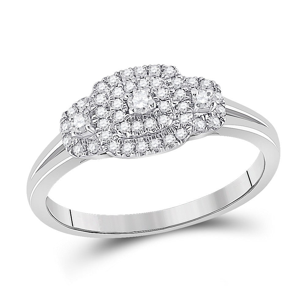 Wedding Collection | 10kt White Gold Round Diamond Halo Bridal Wedding Engagement Ring 1/4 Cttw | Splendid Jewellery GND