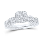 Captivating Brilliance | 10kt White Gold Round Diamond Halo Bridal Wedding Ring Band Set 1/2 Cttw | Splendid Jewellery - Alternate view 1 from Splendid Jewellery