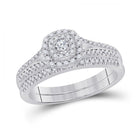 Enchanting Elegance: 10kt White Gold Diamond Halo Wedding Ring Set - Alternate view 1 from Splendid Jewellery