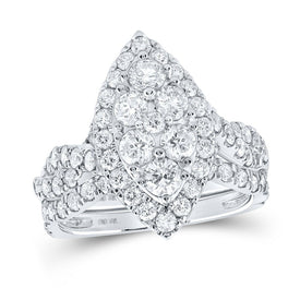 Eternal Love 10kt White Gold Diamond Marquise Bridal Wedding Ring Set - Alternate view 1 from Splendid Jewellery