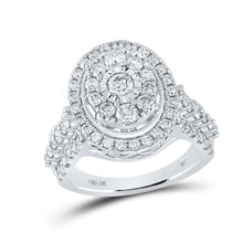 Load image into Gallery viewer, Enchanting Love Story | 10kt White Gold Round Diamond Oval Bridal Wedding Engagement Ring 1-5/8 Cttw - Alternate view 1 from Splendid Jewellery