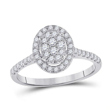 Load image into Gallery viewer, Eternal Brilliance: 10kt White Gold Round Diamond Oval Bridal Wedding Engagement Ring 1/2 Cttw - Alternate view 1 from Splendid Jewellery