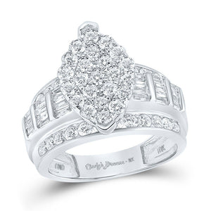 Wedding Collection | 10kt White Gold Round Diamond Oval Bridal Wedding Engagement Ring 2 Cttw | Splendid Jewellery GND