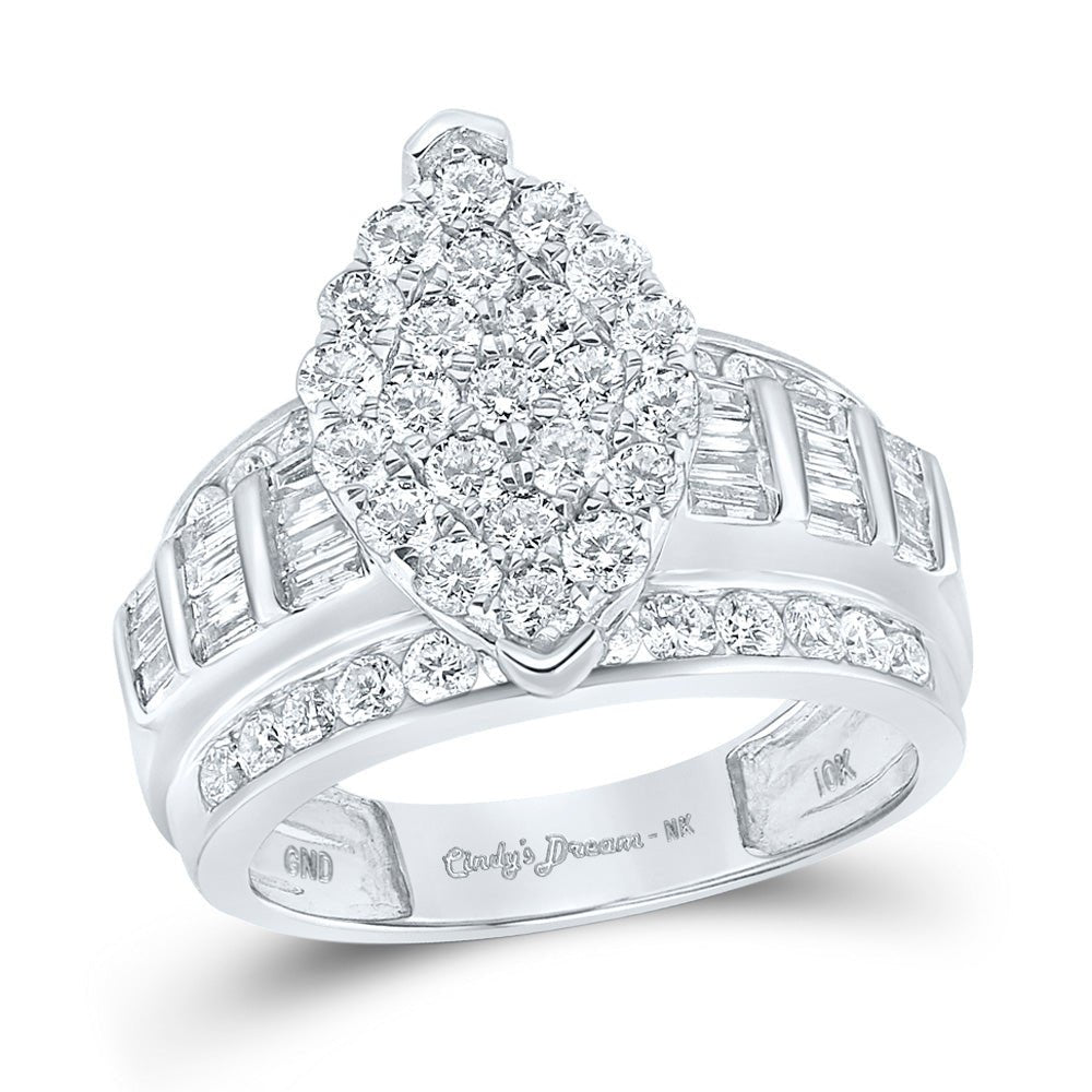 Wedding Collection | 10kt White Gold Round Diamond Oval Bridal Wedding Engagement Ring 2 Cttw | Splendid Jewellery GND