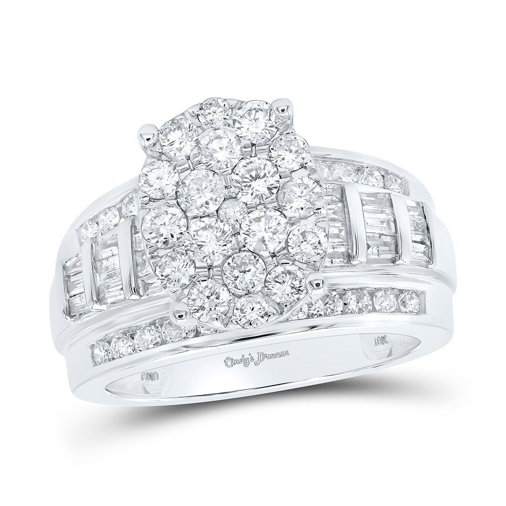 Wedding Collection | 10kt White Gold Round Diamond Oval Bridal Wedding Engagement Ring 2 Cttw | Splendid Jewellery GND