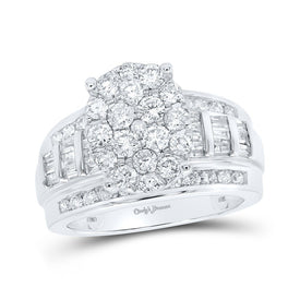 Dazzling Love Affair | 10kt White Gold Round Diamond Oval Bridal Wedding Engagement Ring 2 Cttw | Splendid Jewellery - Alternate view 1 from Splendid Jewellery
