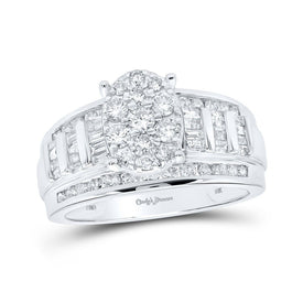 Dazzling White Gold Diamond Cluster Bridal Wedding Ring - Alternate view 1 from Splendid Jewellery