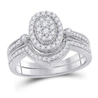 Eternal Love 10kt White Gold Oval Cluster Diamond Wedding Ring Set - Alternate view 1 from Splendid Jewellery