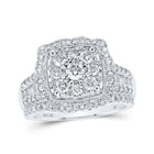 Sparkling Square Diamond Wedding Ring Set in 10kt White Gold - Alternate view 1 from Splendid Jewellery