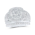 Eternal Love 10kt White Gold Diamond Square Bridal Wedding Ring Set - Alternate view 1 from Splendid Jewellery