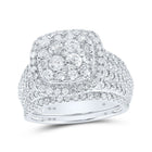 Radiant Love | 10kt White Gold Diamond Majesty Bridal Wedding Ring Band Set 2 Cttw - Alternate view 1 from Splendid Jewellery