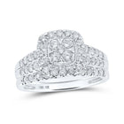 10kt White Gold Radiant Love Diamond Wedding Ring Band Set 1 Cttw - Alternate view 1 from Splendid Jewellery