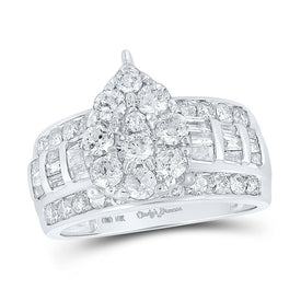 Dazzling Elegance: 10kt White Gold Teardrop Diamond Bridal Ring - Alternate view 1 from Splendid Jewellery