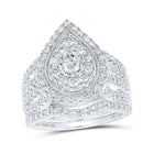 Eternal Love Diamond Teardrop Bridal Wedding Ring Set - Alternate view 1 from Splendid Jewellery