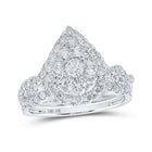 Ethereal Elegance | 10kt White Gold Diamond Teardrop Bridal Wedding Ring Set 1-1/2 Cttw - Alternate view 1 from Splendid Jewellery