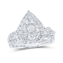 Load image into Gallery viewer, Captivating Teardrop Brilliance Wedding Ring Set - Alternate view 1 from Splendid Jewellery