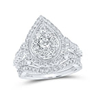 Captivating Teardrop Diamond Wedding Ring Set in 10kt White Gold - Alternate view 1 from Splendid Jewellery