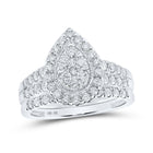 Eternal Love 10kt White Gold Diamond Teardrop Bridal Wedding Ring Band Set - Alternate view 1 from Splendid Jewellery