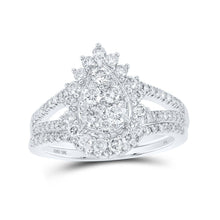 Load image into Gallery viewer, Sparkling Tears Bridal Wedding Ring Set - Alternate view 1 from Splendid Jewellery