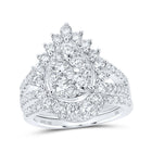 Eternal Love Diamond Teardrop Bridal Wedding Ring Band Set - Alternate view 1 from Splendid Jewellery