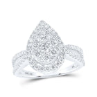 Sparkling Love: 10kt White Gold Teardrop Cluster Diamond Wedding Ring - Alternate view 1 from Splendid Jewellery