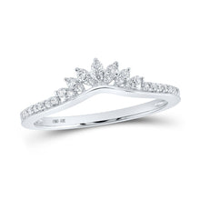 Load image into Gallery viewer, Sparkling Elegance: 10kt White Gold Diamond Enhancer Wedding Band Top view from the 10Kt White Gold Womens Round Diamond Enhancer Wedding Band 1 6 Cttwpin210334 collection by Splendid Jewellery