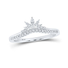 Load image into Gallery viewer, Sparkling White Gold Diamond Wedding Band Enhancer - 1/6 Cttw Top view from the 10Kt White Gold Womens Round Diamond Enhancer Wedding Band 1 6 Cttwpin210317 collection by Splendid Jewellery