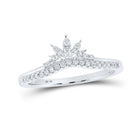 Sparkling White Gold Diamond Wedding Band Enhancer - 1/6 Cttw Top view from the 10Kt White Gold Womens Round Diamond Enhancer Wedding Band 1 6 Cttwpin210317 collection by Splendid Jewellery