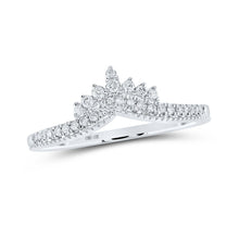 Load image into Gallery viewer, Splendid Jewellery 10kt White Gold Diamond Enhancer Wedding Band Top view from the 10Kt White Gold Womens Round Diamond Enhancer Wedding Band 1 6 Cttwpin210332 collection by Splendid Jewellery