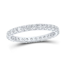 Load image into Gallery viewer, Sparkling Love: 10kt White Gold Round Diamond Eternity Wedding Band Top view from the 10Kt White Gold Womens Round Diamond Eternity Wedding Band 7 8 Cttwpin212994 collection by Splendid Jewellery