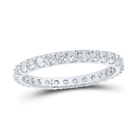 Sparkling Love: 10kt White Gold Round Diamond Eternity Wedding Band Top view from the 10Kt White Gold Womens Round Diamond Eternity Wedding Band 7 8 Cttwpin212994 collection by Splendid Jewellery