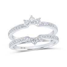 Load image into Gallery viewer, Dazzling Brilliance: 10kt White Gold Diamond Wrap Enhancer Wedding Band Top view from the 10Kt White Gold Womens Round Diamond Wrap Enhancer Wedding Band 1 2 Cttwpin213052 collection by Splendid Jewellery