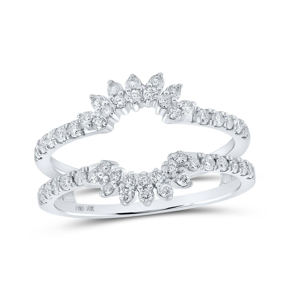 Wedding Collection | 10kt White Gold Womens Round Diamond Wrap Enhancer Wedding Band 1/2 Cttw | Splendid Jewellery GND