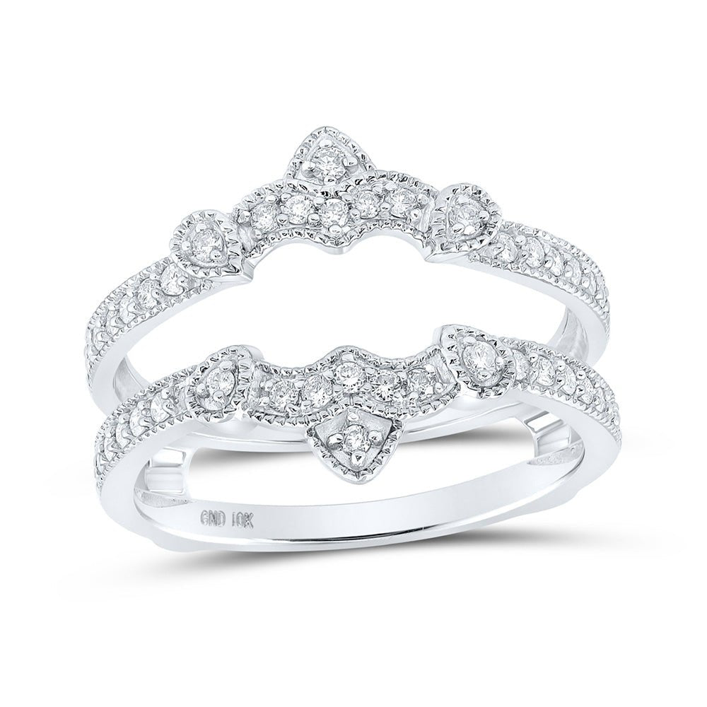 Wedding Collection | 10kt White Gold Womens Round Diamond Wrap Enhancer Wedding Band 1/3 Cttw | Splendid Jewellery GND