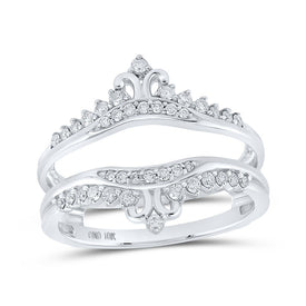 Sparkling Diamond Accent Wedding Band Enhancer Top view from the 10Kt White Gold Womens Round Diamond Wrap Enhancer Wedding Band 1 3 Cttwpin213079 collection by Splendid Jewellery