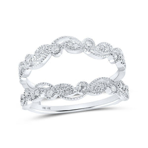 Wedding Collection | 10kt White Gold Womens Round Diamond Wrap Enhancer Wedding Band 1/4 Cttw | Splendid Jewellery GND