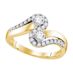 Wedding Collection | 10kt Yellow Gold Diamond 2-Stone Engagement Bridal Ring 3/4 Cttw | Splendid Jewellery GND