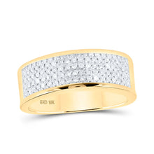 Load image into Gallery viewer, Eternal Love 10kt Yellow Gold Men&#39;s Round Diamond Wedding Band Ring 1/4 Cttw - A Timeless Symbol of Devotion product  Top View from Splendid Jewellery
