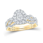 Splendid Jewellery's Mesmerizing Oval Diamond Halo Bridal Wedding Ring Band Set product  Top View from Splendid Jewellery