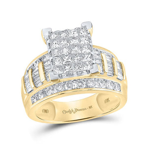 Wedding Collection | 10kt Yellow Gold Princess Diamond Bridal Wedding Engagement Ring 2 Cttw | Splendid Jewellery GND