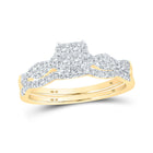 Captivating Love Story | 10kt Yellow Gold Princess Diamond Bridal Wedding Ring Band Set 1/2 Cttw | Splendid Jewellery product  Top View from Splendid Jewellery