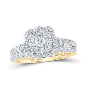 Wedding Collection | 10kt Yellow Gold Round Diamond Bridal Wedding Ring Band Set 1 Cttw | Splendid Jewellery GND