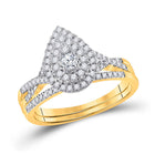 Eternal Love 10kt Yellow Gold Diamond Bridal Wedding Ring Band Set product  Top View from Splendid Jewellery