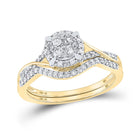 10kt Golden Radiance Diamond Bridal Wedding Ring Set product  Top View from Splendid Jewellery