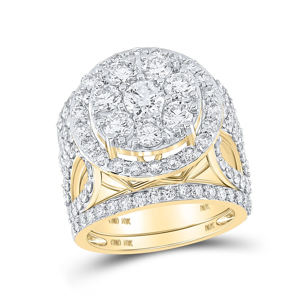 Wedding Collection | 10kt Yellow Gold Round Diamond Bridal Wedding Ring Band Set 4 Cttw | Splendid Jewellery GND