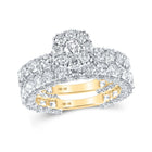 Radiant Love: 10kt Yellow Gold Round Diamond Bridal Wedding Ring Band Set 5 Cttw product  Top View from Splendid Jewellery