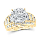 Radiant Love 10kt Yellow Gold Diamond Cluster Bridal Wedding Ring product  Top View from Splendid Jewellery