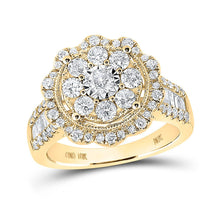 Load image into Gallery viewer, Radiant Love 10kt Yellow Gold Diamond Cluster Bridal Wedding Ring product  Top View from Splendid Jewellery